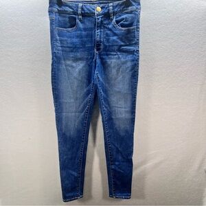 American Eagle High Rise Jegging Jeans Womens 6 Super‎ Stretch Blue Denim 2932